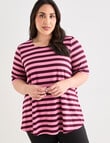 Studio Curve Stripe Tee, Cherry & Rose product photo