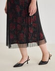 Studio Curve Pleated Mesh Skirt, Black & Print product photo View 04 S