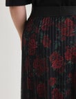 Studio Curve Pleated Mesh Skirt, Black & Print product photo View 05 S