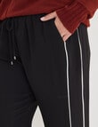 Studio Curve Pant with Contrast Trim, Black & Cream product photo View 04 S