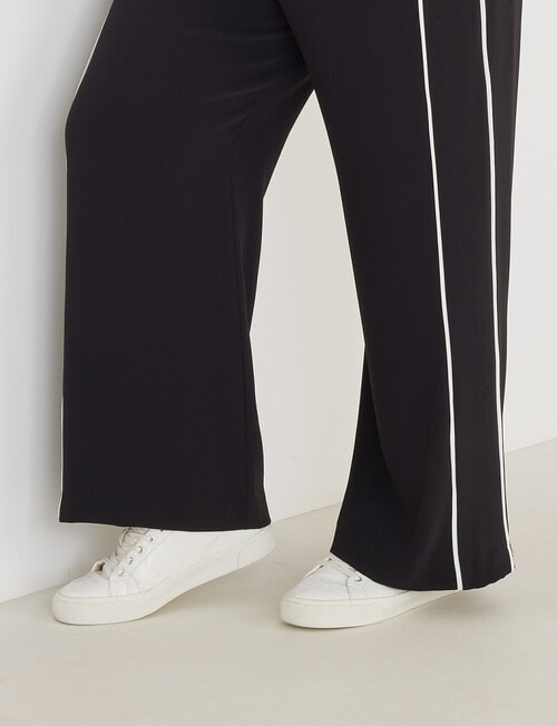 Studio Curve Pant with Contrast Trim, Black & Cream product photo View 05 L