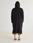 Studio Curve Longline Knit Jacket, Black product photo View 02 S