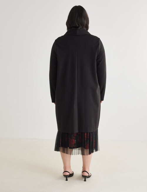 Studio Curve Longline Knit Jacket, Black product photo View 02 L