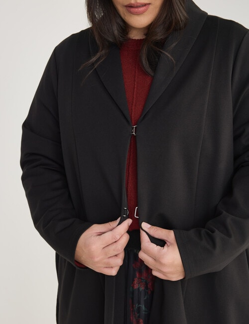 Studio Curve Longline Knit Jacket, Black product photo View 04 L