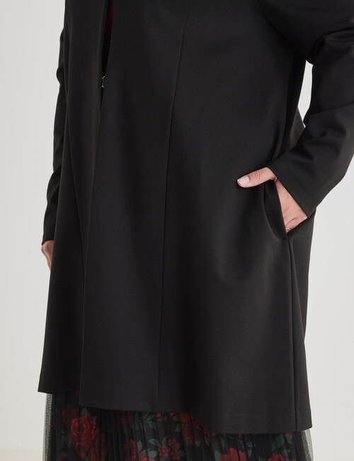 Studio Curve Longline Knit Jacket, Black product photo View 06 L