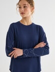 Superfit Extended Shoulder Tee, Carbon Line Print product photo