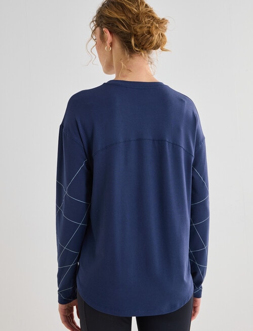 Superfit Extended Shoulder Tee, Carbon Line Print product photo View 02 L