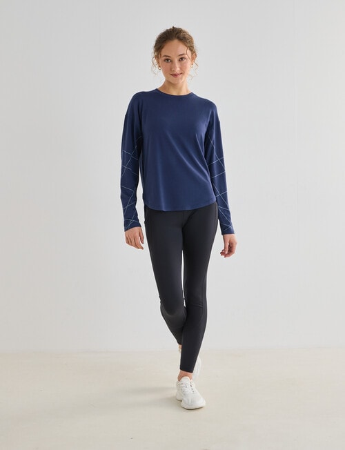 Superfit Extended Shoulder Tee, Carbon Line Print product photo View 03 L