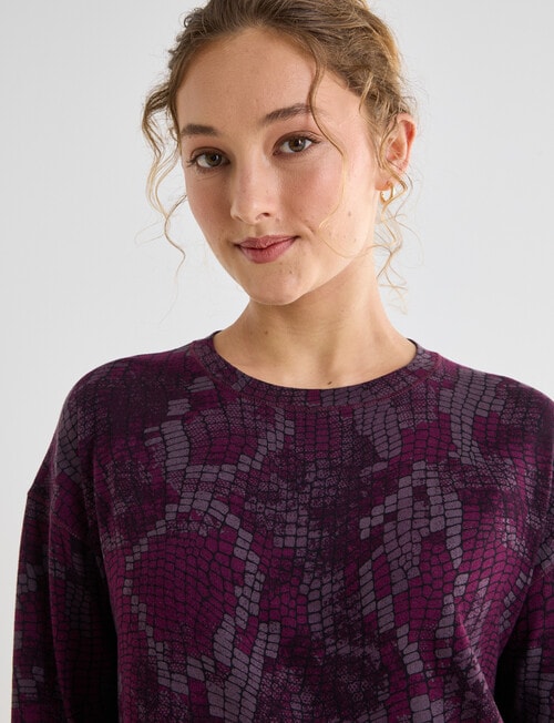 Superfit Extended Shoulder Tee, Cherry Lacquer Snake Print product photo View 04 L