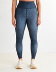 Superfit Limitless Leopard Leggings, Black & Teal product photo