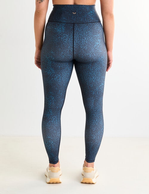 Superfit Limitless Leopard Leggings, Black & Teal product photo View 02 L