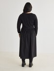 Studio Curve Tea Dress with Gathered Skirt, Black product photo View 02 S