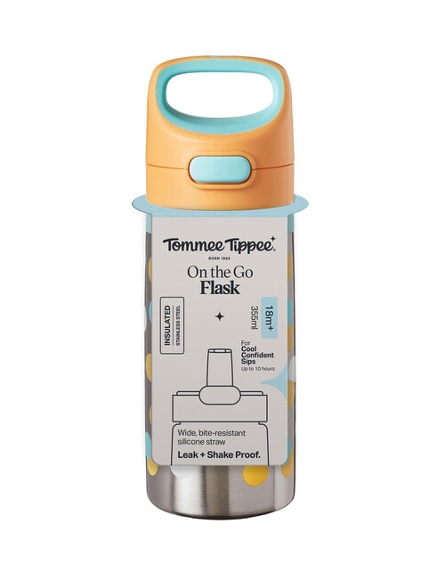 Tommee Tippee ON THE GO Stainless Steel Straw Bottle, 355ml, 18m+, Assorted Colours product photo View 04 L