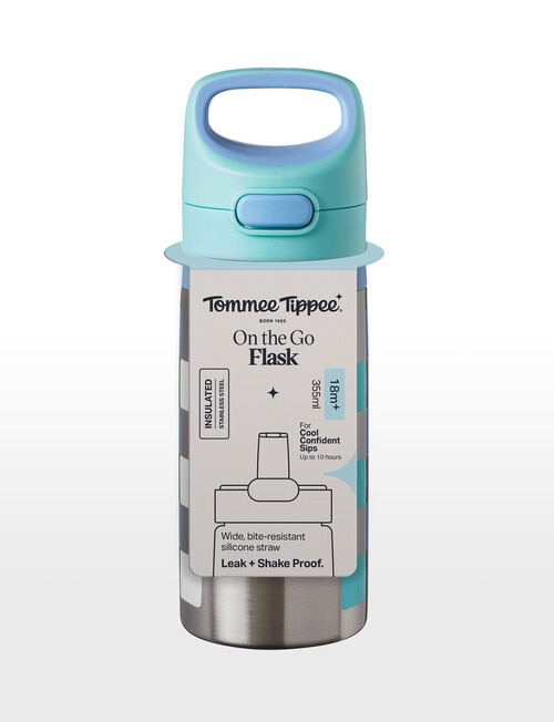 Tommee Tippee ON THE GO Stainless Steel Straw Bottle, 355ml, 18m+, Assorted Colours product photo View 05 L