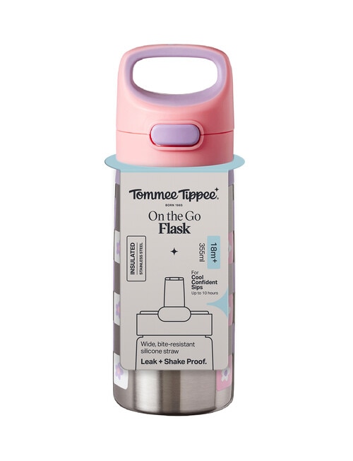 Tommee Tippee ON THE GO Stainless Steel Straw Bottle, 355ml, 18m+, Assorted Colours product photo View 06 L