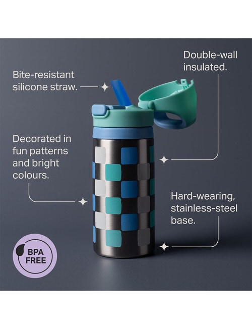 Tommee Tippee ON THE GO Stainless Steel Straw Bottle, 355ml, 18m+, Assorted Colours product photo View 08 L