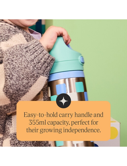 Tommee Tippee ON THE GO Stainless Steel Straw Bottle, 355ml, 18m+, Assorted Colours product photo View 11 L