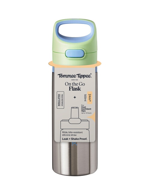 Tommee Tippee ON THE GO Stainless Steel Straw Bottle 500ml, 24m+, Assorted Colours product photo View 05 L