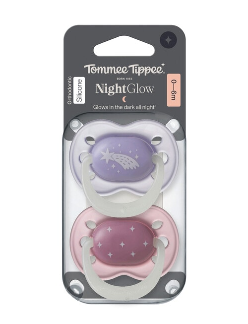 Tommee Tippee Night Glow Soother, 2-Pack, Assorted colours - 0-6m product photo View 04 L