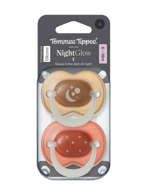 Tommee Tippee Night Glow Soother, 2-Pack, Assorted colours - 6-18 m product photo View 06 L