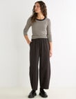 Mineral Hazel Rib Crew Long Sleeve Top, Black Mini Stripe product photo View 03 S