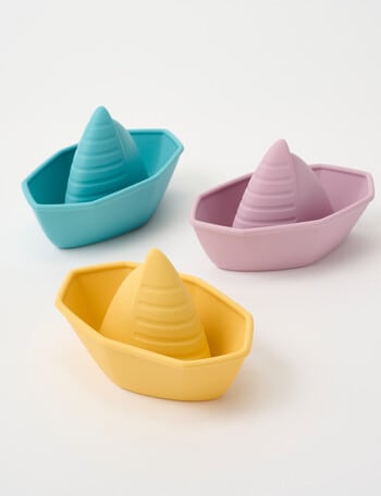 Teeny Weeny Silicone Bath Boats, 3-Pack product photo