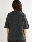Mineral Boxy Oversized Alpaca Tee, Charcoal product photo View 02 S