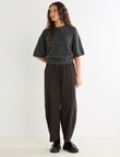 Mineral Boxy Oversized Alpaca Tee, Charcoal product photo View 03 S