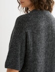 Mineral Boxy Oversized Alpaca Tee, Charcoal product photo View 05 S