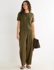 Mineral Theo Alpaca Short Sleeve Cardigan, Pine Green product photo View 07 S