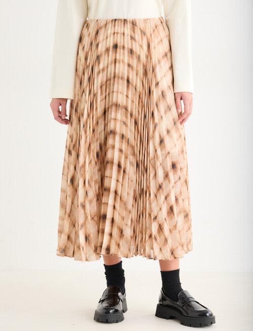 Mineral Check Suri Long Skirt, Grid product photo View 02 L