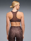 Puma Padded Spotted Haze Bra, Chocolate Brown product photo View 02 S