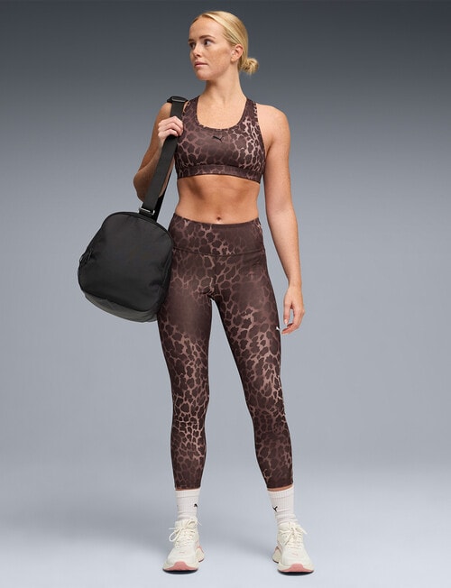 Puma Padded Spotted Haze Bra, Chocolate Brown product photo View 03 L