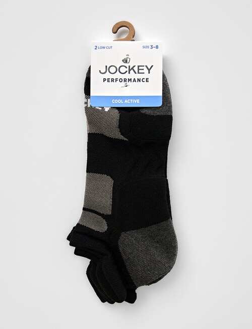 Jockey Woman Cool Active Low-Cut Socks, 2-Pack, Black, 3-11 product photo
