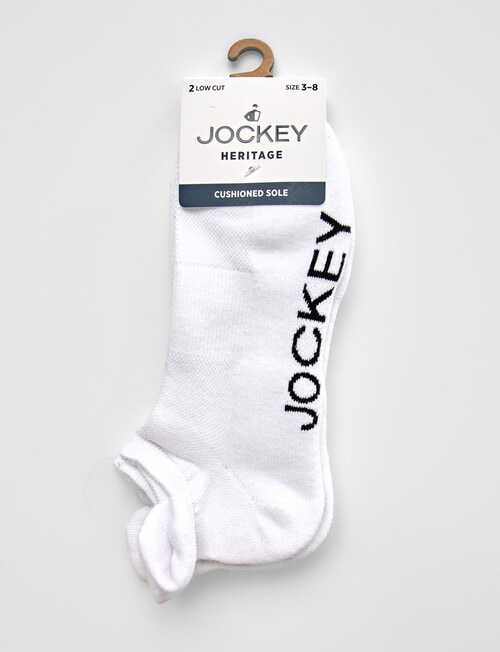 Jockey Woman Low Cut Heritage Heel tab Socks, 2-Pack, White, 3-11 product photo View 02 L