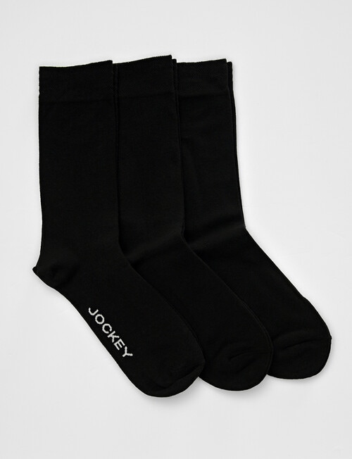 Jockey Woman Everyday Crew Socks, 3-Pack, Black, 3-11 product photo View 04 L