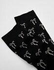 Jockey Woman Prem Fashion Crew Socks, Sweet Bow Black, 3-8 product photo View 03 S