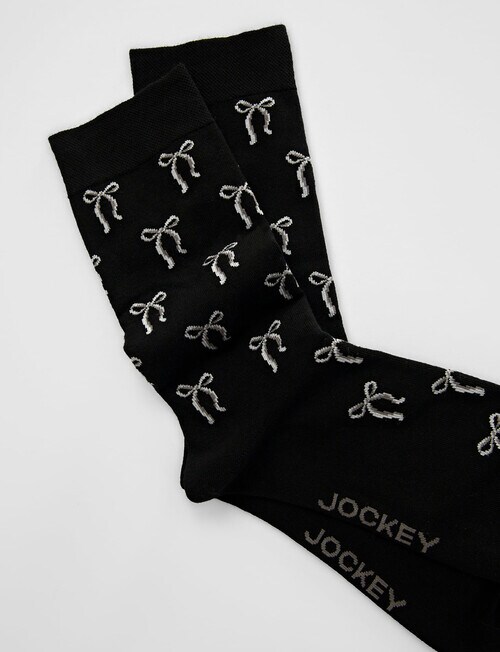 Jockey Woman Prem Fashion Crew Socks, Sweet Bow Black, 3-8 product photo View 04 L