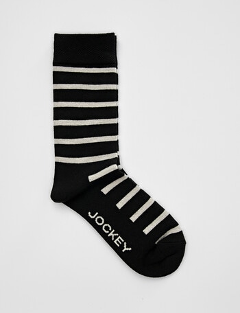 Jockey Woman Wool Blend Crew Socks, Black Stripe, 3-8 product photo