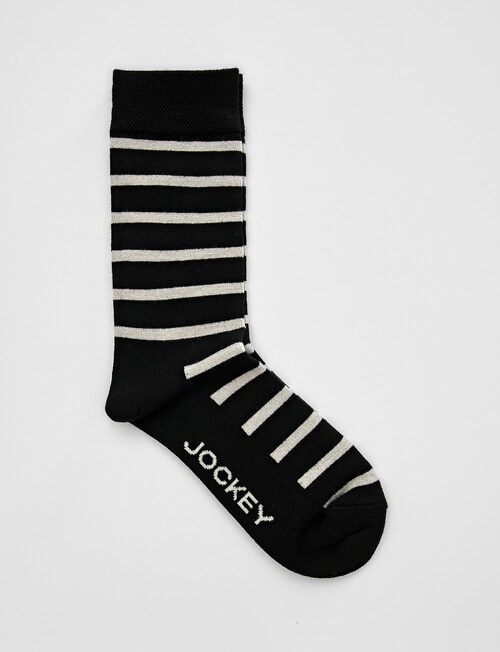 Jockey Woman Wool Blend Crew Socks, Black Stripe, 3-8 product photo
