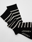 Jockey Woman Wool Blend Crew Socks, Black Stripe, 3-8 product photo View 03 S