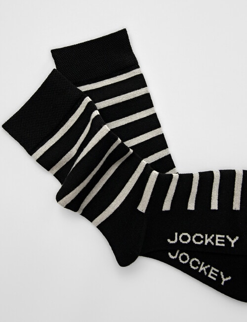 Jockey Woman Wool Blend Crew Socks, Black Stripe, 3-8 product photo View 03 L