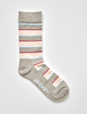 Jockey Woman Wool Blend Crew Socks, Grey Stripe, 3-8 product photo