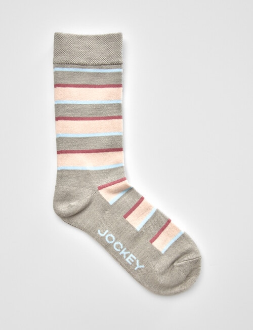 Jockey Woman Wool Blend Crew Socks, Grey Stripe, 3-8 product photo