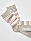 Jockey Woman Wool Blend Crew Socks, Grey Stripe, 3-8 product photo View 03 S