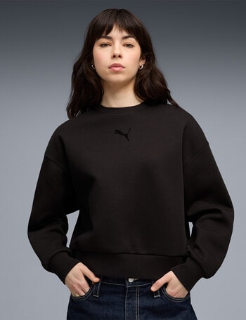 Puma Essential Elevated Oversized Logo Crew Sweatshirt, Black product photo