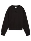 Puma Essential Elevated Oversized Logo Crew Sweatshirt, Black product photo View 04 S