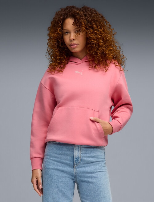 Puma Essential Elevated Relaxed Logo Hoodie, Wild Pink product photo