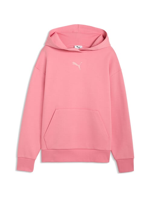 Puma Essential Elevated Relaxed Logo Hoodie, Wild Pink product photo View 04 L