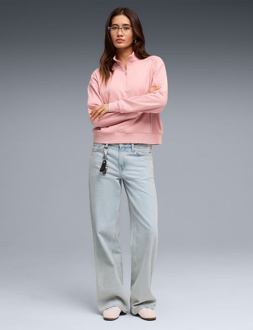 Puma Class Relaxed Half-Zip Crew Pullover, Rosy Outlook product photo View 03 L